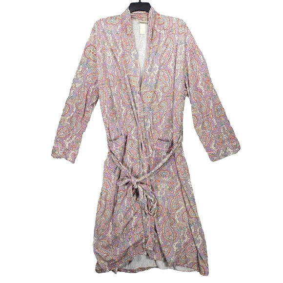 BedHead Pajamas Women's Size M/L Kimono Long Robe Pockets Paisley Floral USA - Picture 1 of 5